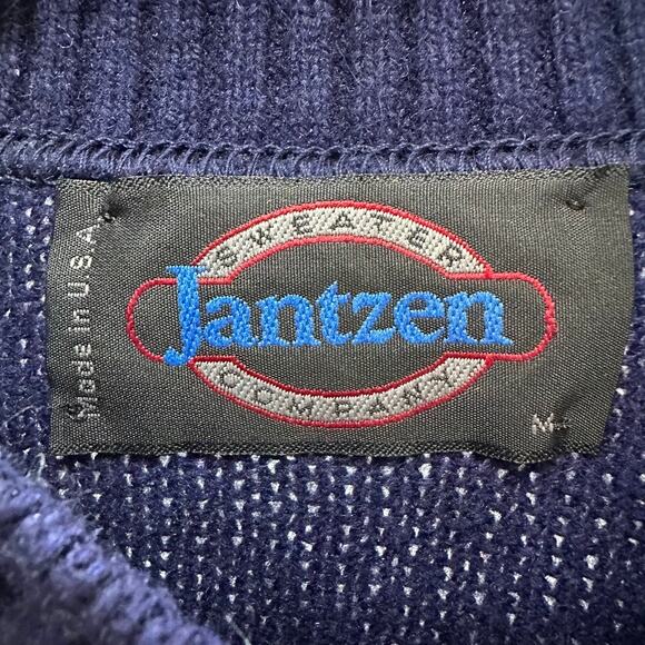 Jantzen‎ Vintage NWT Blue Pullover Women's Medium Embroidered Flowers Wool Blend - Picture 6 of 10